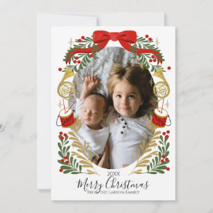 Carte photo de la couronne musicale de Noël