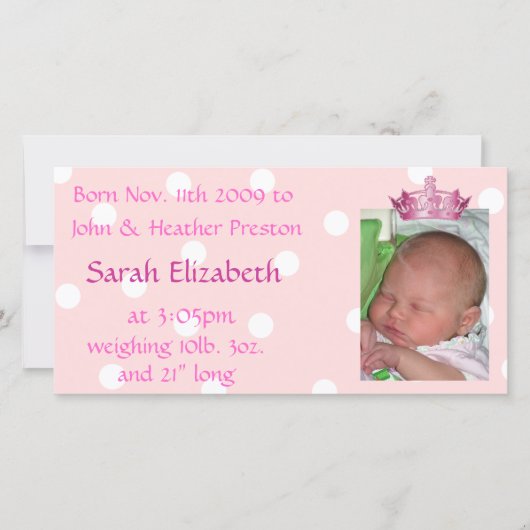 Carte photo de la couronne rose (Devant)