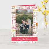 Carte Photo de la famille bon thanksgiving (Fleur jaune)