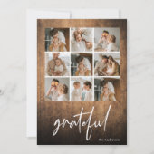 Carte Photo de la famille Collage | Grateful & Nom de fa (Devant)