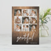 Carte Photo de la famille Collage | Grateful & Nom de fa (Debout devant)