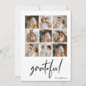 Carte Photo de la famille Collage | Grateful & Nom de fa (Devant)