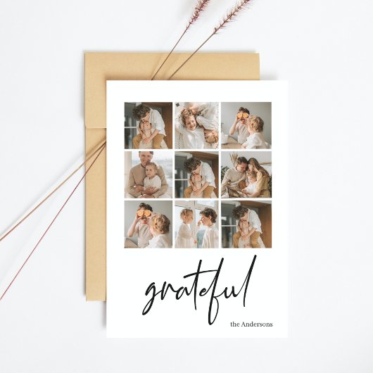 Carte Photo de la famille Collage | Grateful & Nom de fa
