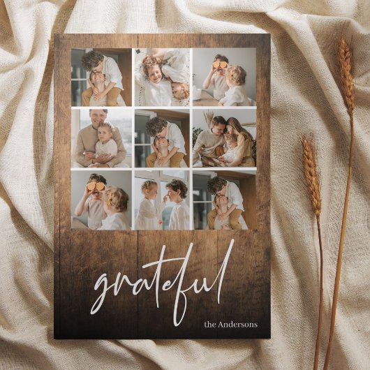 Carte Photo de la famille Collage | Grateful & Nom de fa