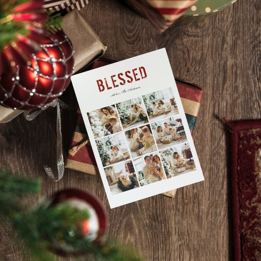 Carte Photo de la famille Collage | Joyeux Fêtes BÉNÉFIC