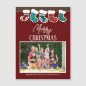 Carte photo de la famille de Noël à coller les bas (Devant)