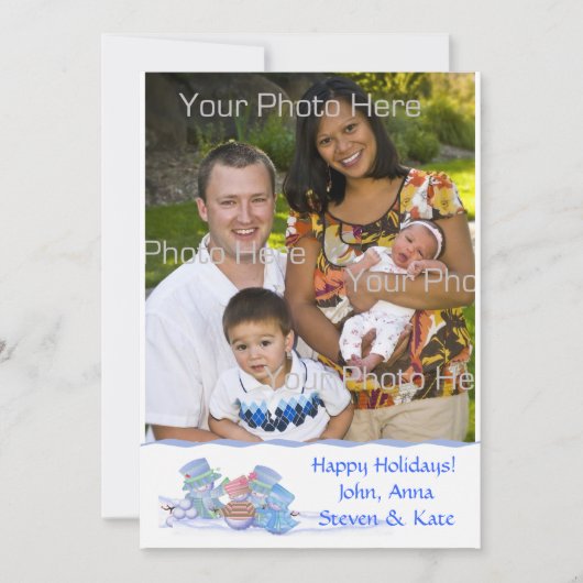 Carte photo de la famille des neiges (Devant)