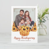 Carte Photo de la famille du Bon thanksgiving rustique (Debout devant)