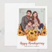 Carte Photo de la famille du Bon thanksgiving rustique (Devant / Derrière)