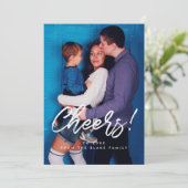 Carte photo de la famille du Nouvel An moderne (Debout devant)