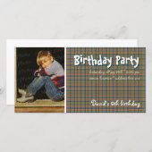 Carte Photo de la fête d'anniversaire de David | Scottis (Devant / Derrière)