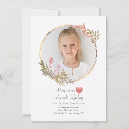 Carte photo de la fête de la vie (Devant)