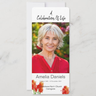 Carte photo De La Fête De La Vie De La Tulipe Roug