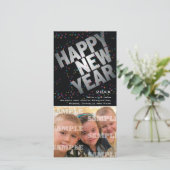 Carte photo de la fête de l'argent Confetti (Debout devant)