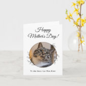 Carte photo de la fête des mères Chat Maman Meille (Fleur jaune)