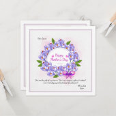 Carte photo de la Fête des Mères Crocus Wreath (Devant/Arrière en situation)