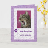 Carte Photo de la Fête des Mères de Chat en violet (Fleur jaune)