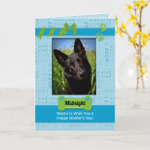 Carte photo de la fête des mères du chien bleu (Fleur jaune)