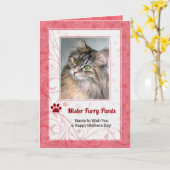 Carte Photo de la fête des mères du Rose de chat (Fleur jaune)