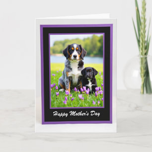 Carte photo de la fête des mères pour chiots