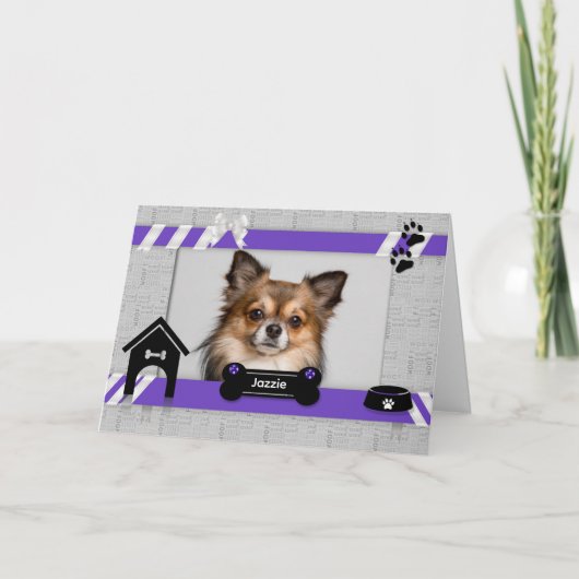 Carte photo de la fête des mères violet du chien (Devant)