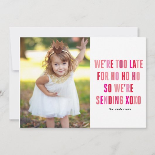 Carte photo de la fête des Valentines roses et rou (Devant)