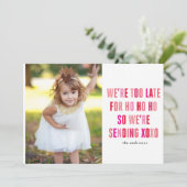 Carte photo de la fête des Valentines roses et rou (Debout devant)