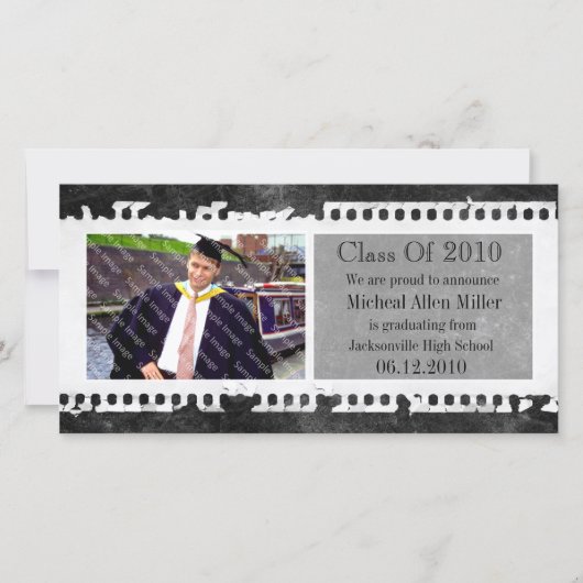 Carte photo de la Graduation Grunge du Film Noir (Devant)