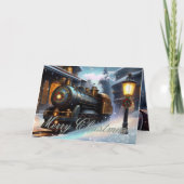 Carte Photo de la marine Blue Christmas Train (Devant)