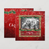 Carte photo de la Parties scintillant d'or Christm (Devant / Derrière)