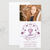 Carte photo de la première communion - Invitation  (Devant / Derrière)