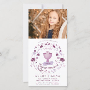 Carte photo de la première communion - Invitation