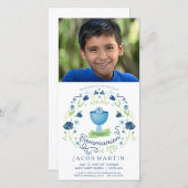 Carte photo de la première communion - Invitation (Devant / Derrière)