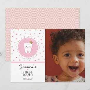 Carte photo de la première dent bébé personnalisée