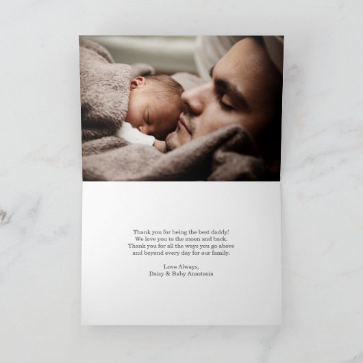 Carte Photo de la première Fête des pères "Papa & Moi" (Intérieur)