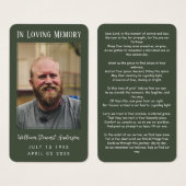 Carte photo de la prière commémorative funéraire d (Devant & derrière)