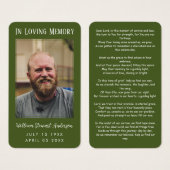 Carte photo de la prière commémorative funéraire M (Devant & derrière)