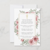 Carte photo de la prière funéraire florale (Dos)