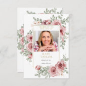 Carte photo de la prière funéraire florale (Devant / Derrière)