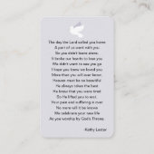 Carte photo de la prière funéraire funéraire (Dos)