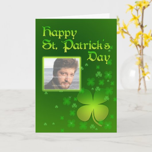 Carte photo de la Saint Patrick (Fleur jaune)