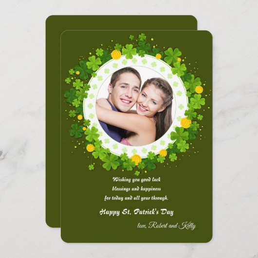 Carte photo de la Saint-Patrick (Devant / Derrière)