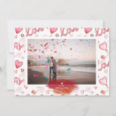 Carte photo de la Saint-Valentin à double face | R (Dos)