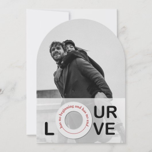 Carte photo de la Saint-Valentin en forme d'arc mo (Devant)