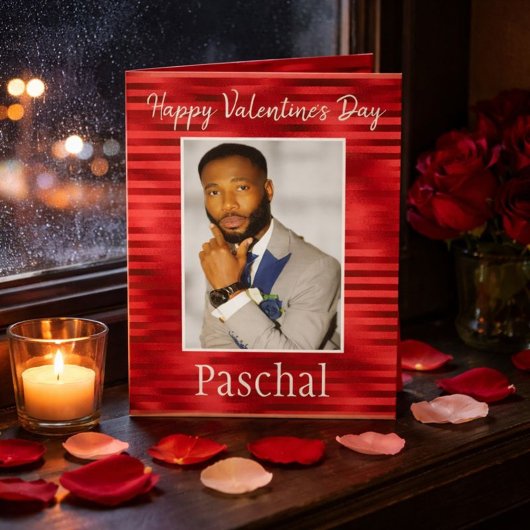 Carte Photo de la Saint-Valentin romantique rouge joyeus