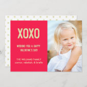 Carte photo de la Saint Valentin XOXO (Devant / Derrière)