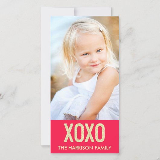 Carte photo de la Saint Valentin XOXO (Devant)