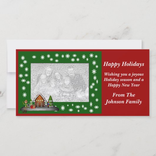 Carte photo de la scène des elfes de Noël (Devant)