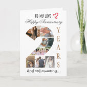 Carte photo de l'anniversaire de deux ans Mariage (Devant)
