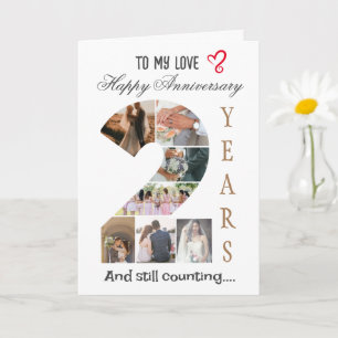 Carte photo de l'anniversaire de deux ans Mariage